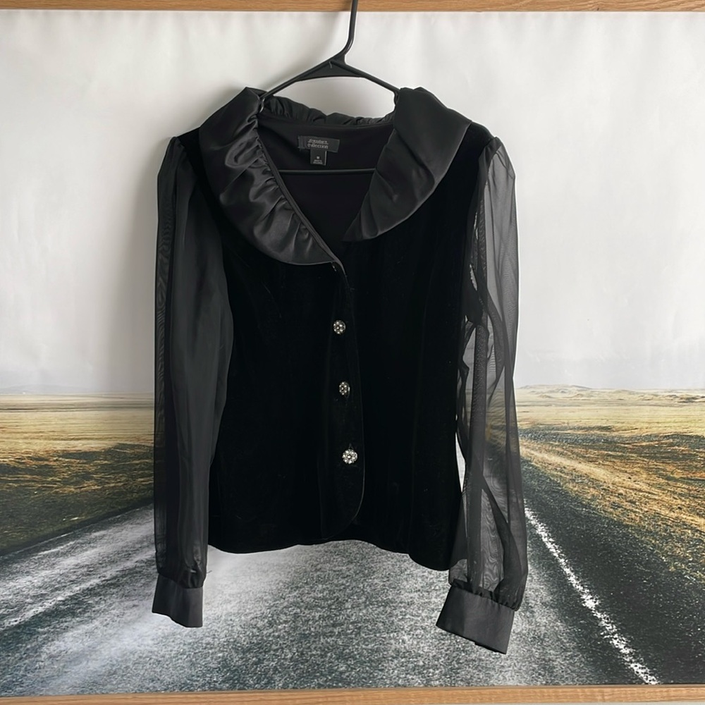 Velvet & tulle top